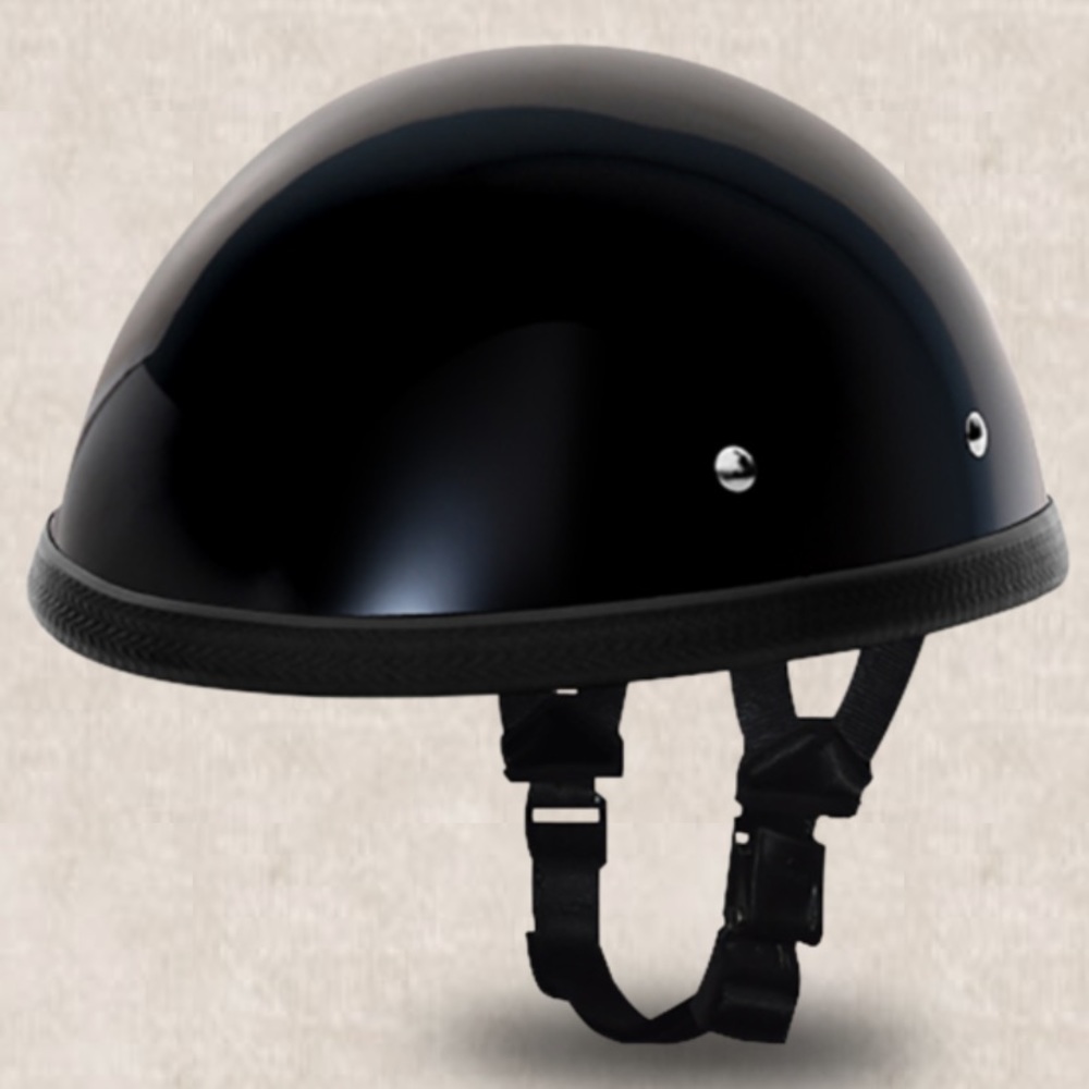 Daytona Novelty Gloss Black EZ Rider Low Profile Half Helmet - 2XL